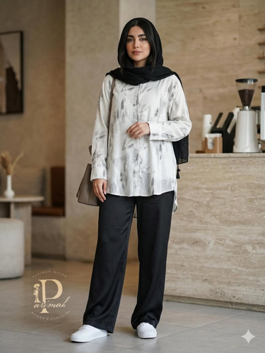 شومیز مانتویی شیشه ای گندمی